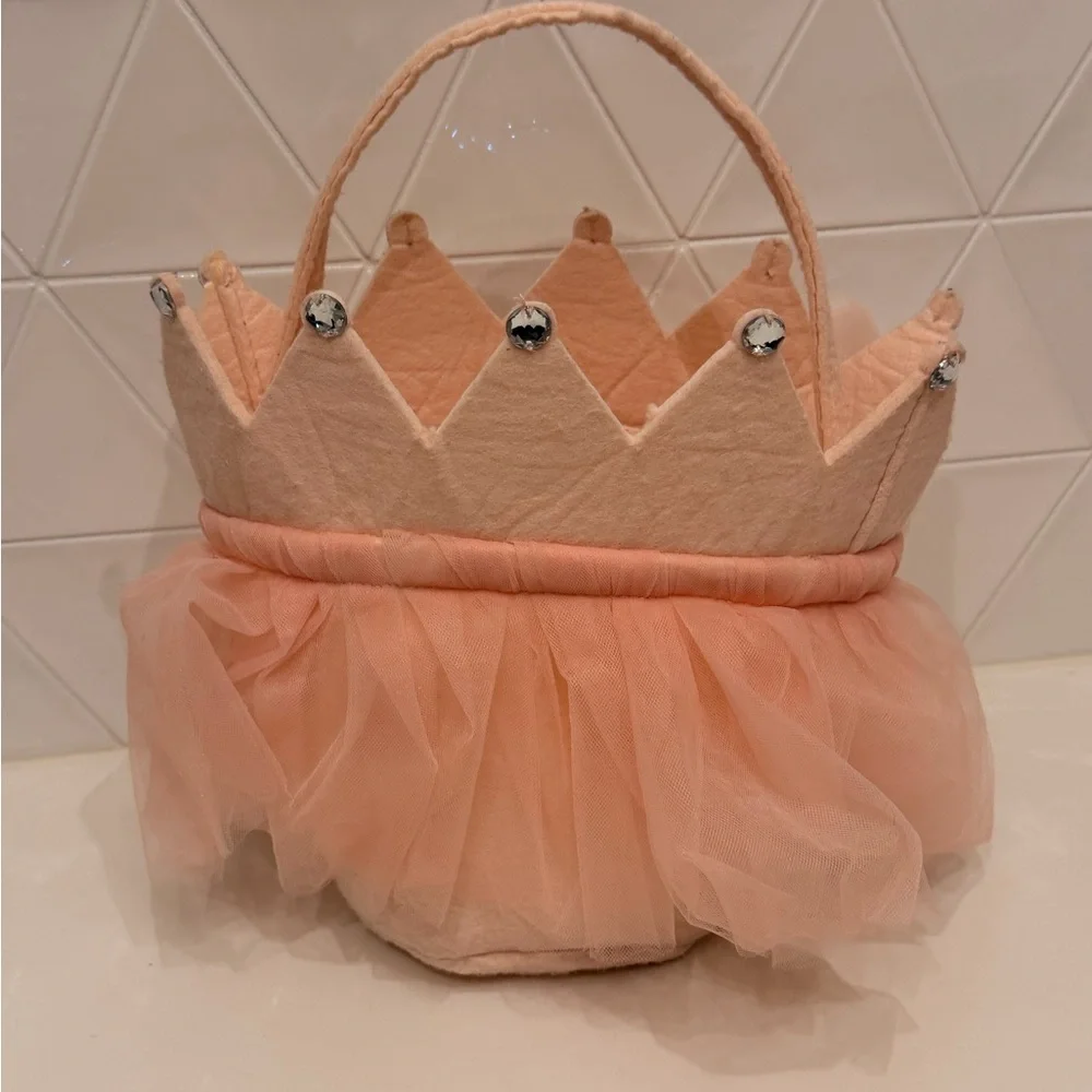 Pottery Barn‎ Kids Princess Crown Basket Pink Tulle Easter Dress Up